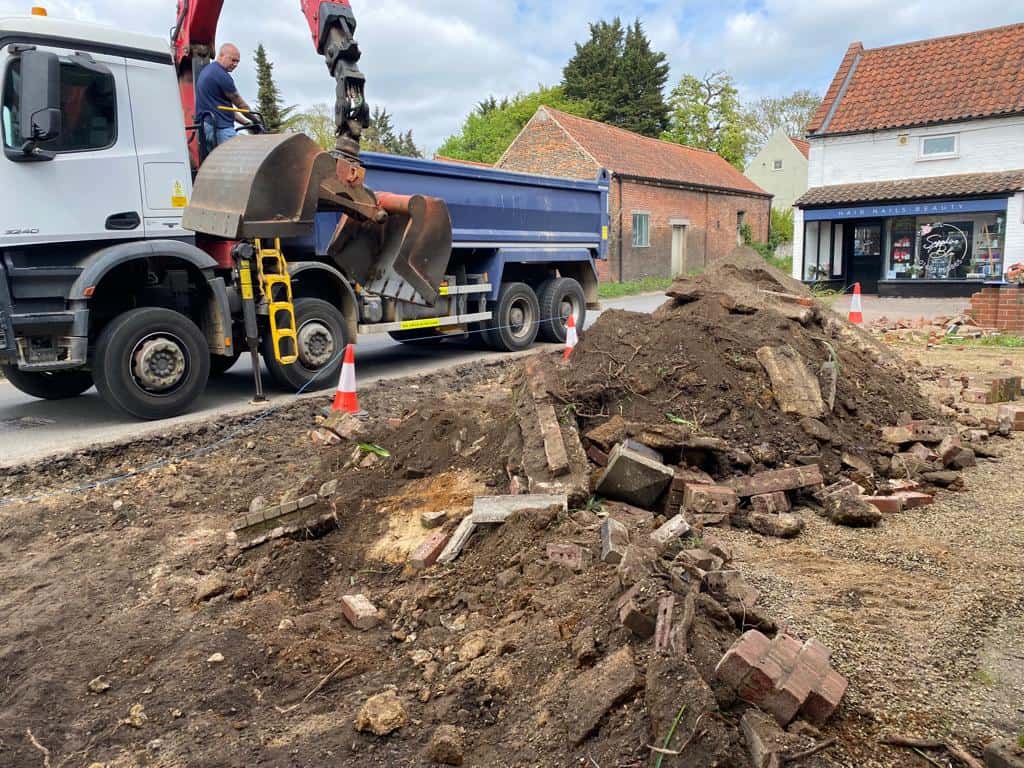 This is a photo of a dig out being carried out for the installation of a new tarmac driveway. Works being carried out by Newmarket Driveway Surfacing